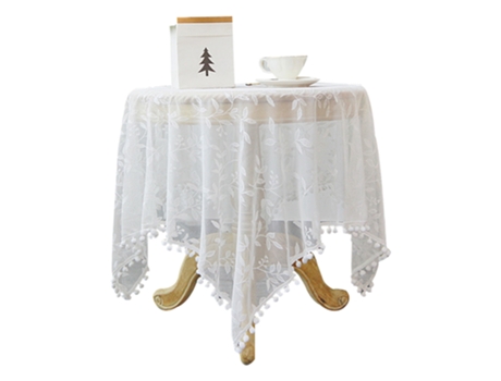 Mantel de encaje vintage, mantel bordado de hojas de encaje con puntos pequeños para decoraciones de bodas de camping 110 * 110 cm
