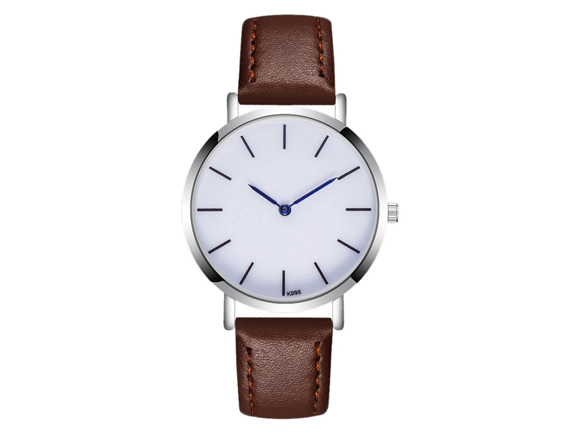 Reloj De Pulsera Unisex De Moda Cuarzo Para Mujer Y Hombre Café Oscuro