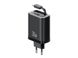 Cargador Yuysan para Xiaomi Poco X7 Pro, cable de carga rápida USB-C retráctil de 30 W, color negro.