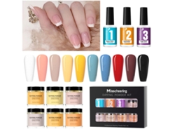 Kit Inicial De Pó De Imersão Para Unhas Misscheering 6 Cores Com Base Top Coat Ativador Sem Lâmpada Led