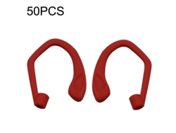 50 unidades EG40 para auriculares inalámbricos deportivos Bluetooth Apple AirPods Pro, gancho para la oreja antideslizante de silicona, rojo