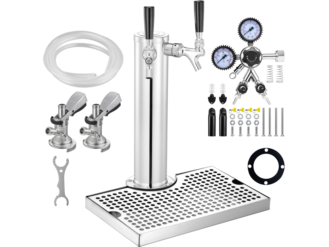 Kit de barril de cerveza de doble grifo Succebuy: acero inoxidable y eficiente
