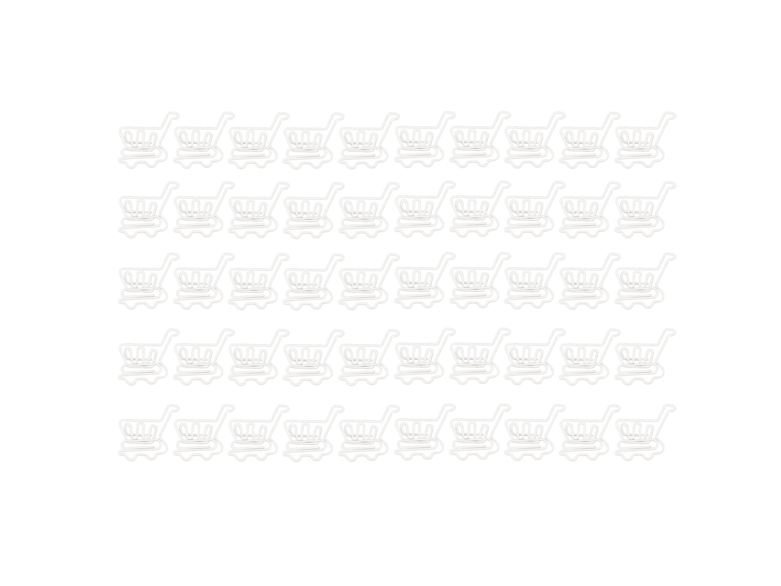 50 Clips De Papel Forma Carrito Blanco Pequeños Metálicos Resistentes Para Oficina Hogar