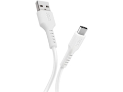 Cable de Datos y Carga SBS (USB 2.0 - USB-C - 1M - Antienredos - Blanco)