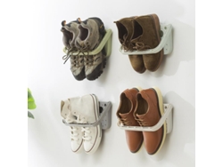 Innovador organizador de zapatos colgante, diseño plegable de montaje en pared para ahorrar espacio, perfecto para varios tamaños.