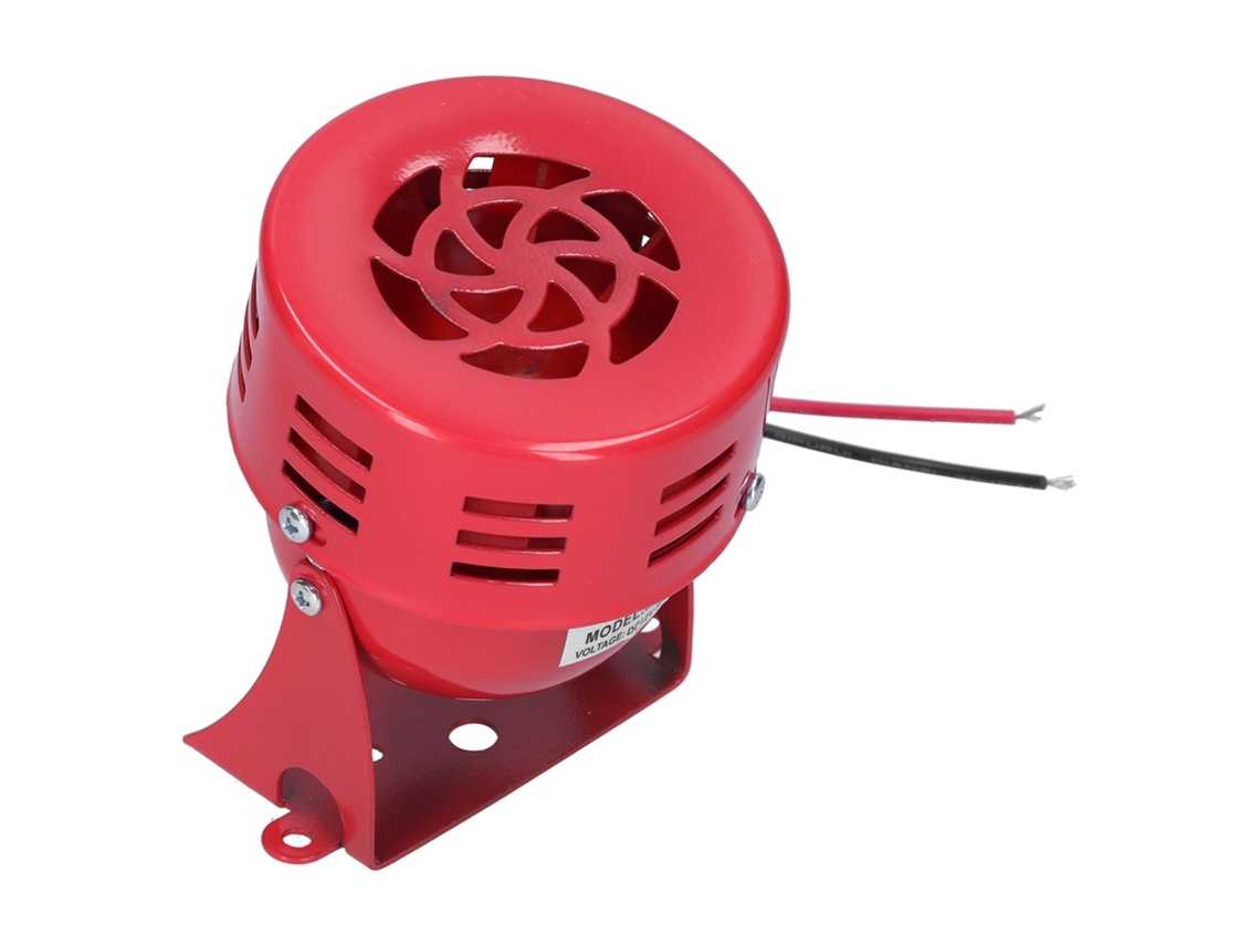 Sirena De Alarma Con Motor Eléctrico Berm Ms-190 114db Dc12v De Acero Inoxidable, Carcasa Roja
