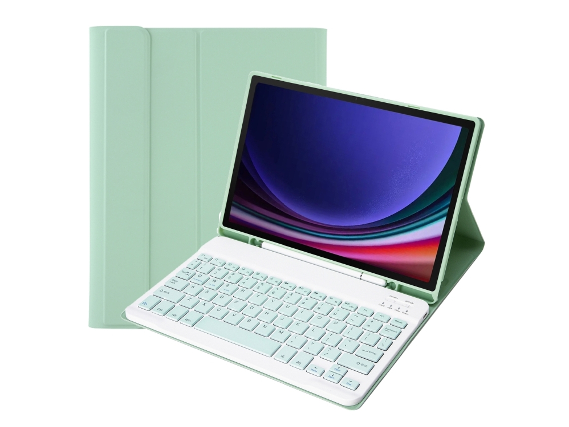 Funda con teclado Bluetooth para tableta Samsung Galaxy Tab S10 Fe 10.9 SM Sx520/x526b con soporte para lápiz Zruxe