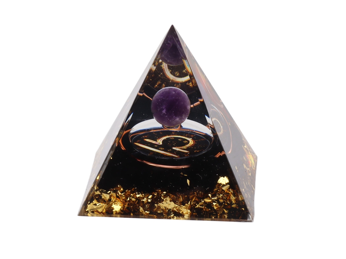 Pirámide De Orgonita De 5 Cm Con Cristal Curativo, Energía Positiva, Meditación, Generador De Chakras De Libra.