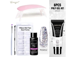 Kit de uñas de gel de poliéster con lámpara UV de 6 W, herramientas de manicura rápida GOKOCO
