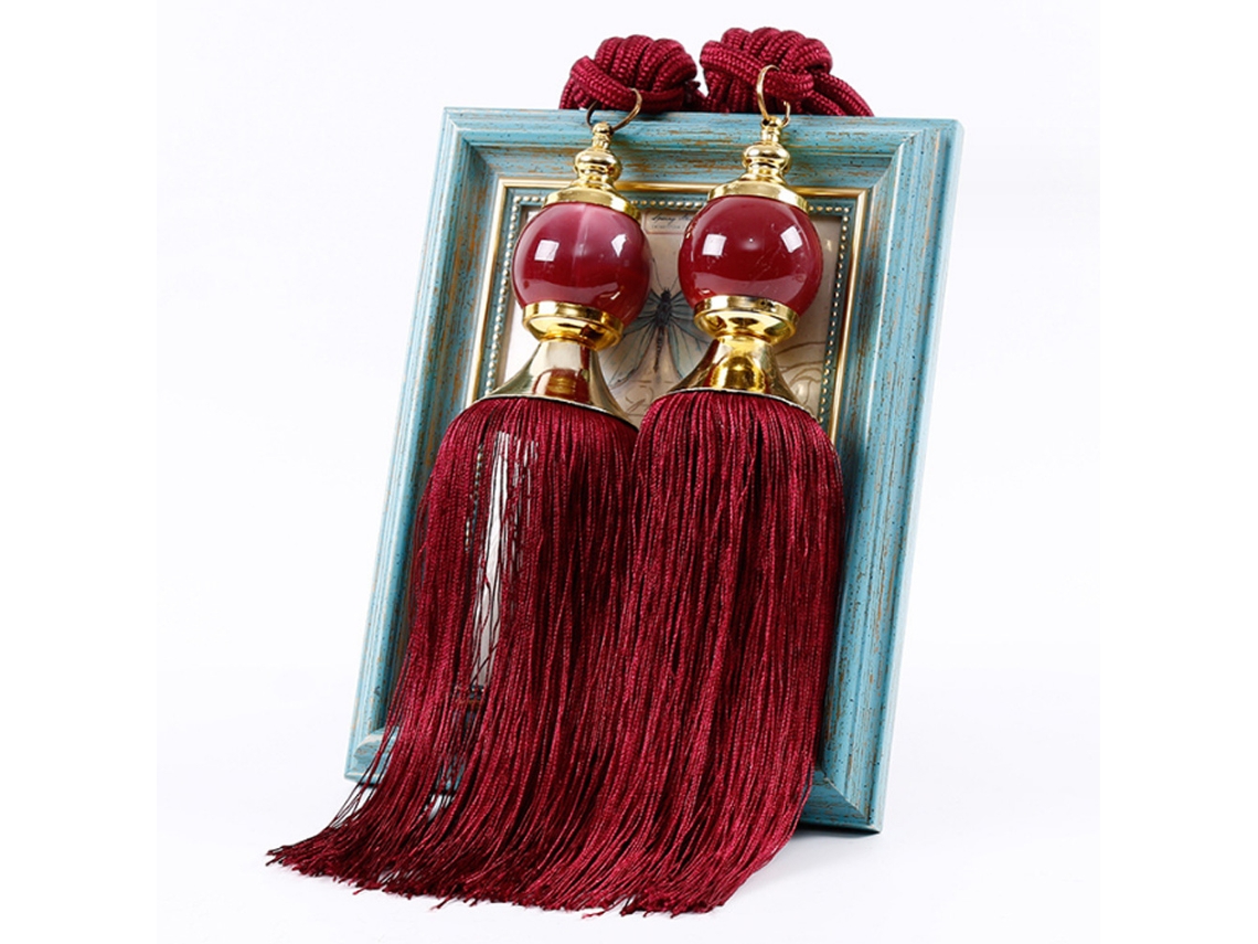 2 clavos decorativos para cortinas suaves y delicados en rojo azufaifo