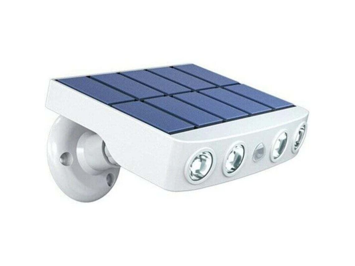 Lámpara Solar Exterior Impermeable Con Detector De Movimiento - Panel De Carga Rápida De Alta Calidad - 4 Led Cob De Luz Blanca Fría