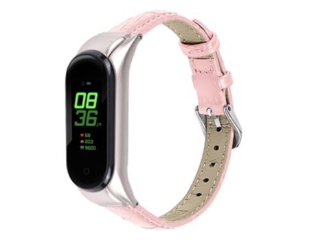 Correa de piel auténtica diseño de hebilla ajustable para Xiaomi Mi Band 7 - rosa