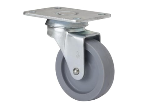 Rueda giratora placa 10bsr60-bp plastico gris eje liso ALEX