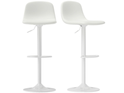 Juego De 2 Taburetes Altos Blancos Ajustables 360°