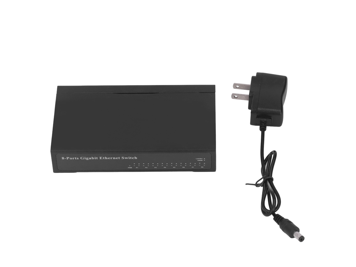 Conmutador De Red Ethernet De 8 Puertos Plug And Play Con Divisor Y Funcionamiento Silencioso Adaptativo.