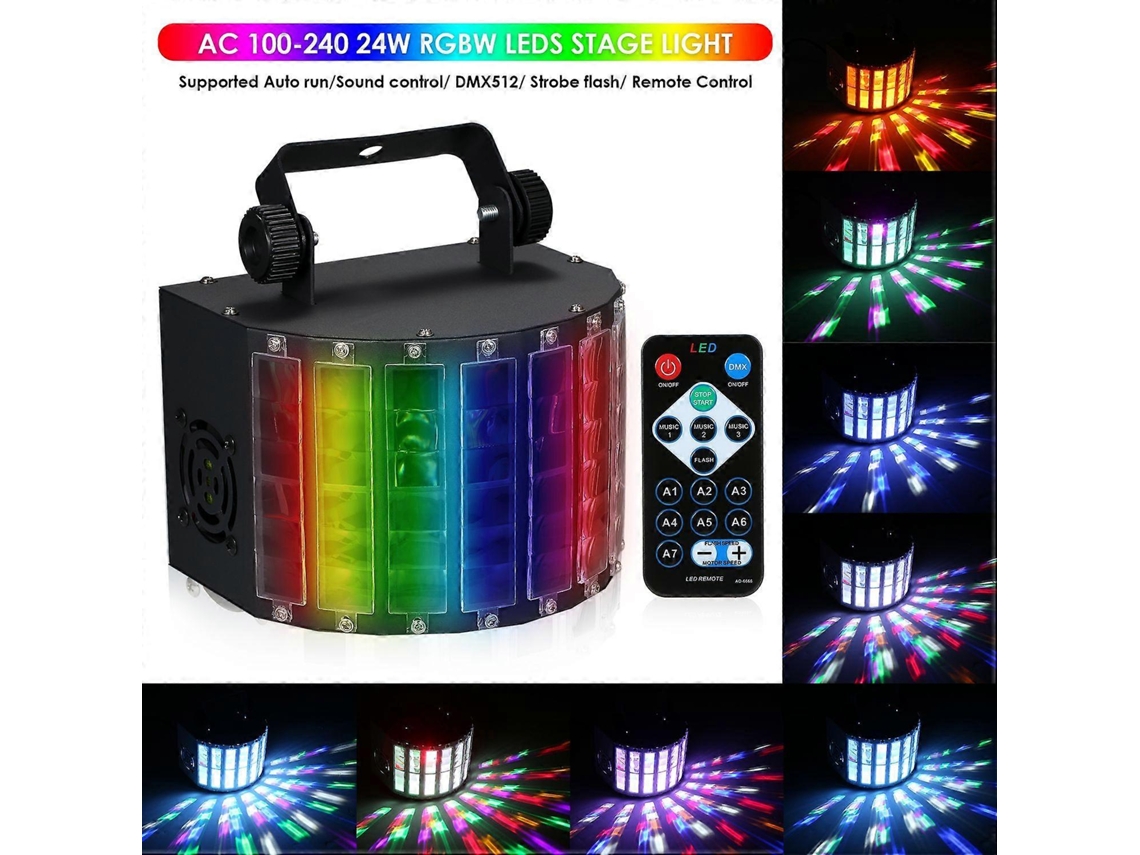 Neoglint 100 240 V 24 W RGBW LEDs 7 canales DMX 512 Control de voz activado por voz Control automático L Yunzii