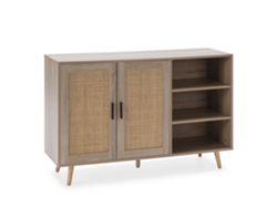 Aparador Dalia 2 puertas y 3 huecos color roble, 120 cm Ancho
