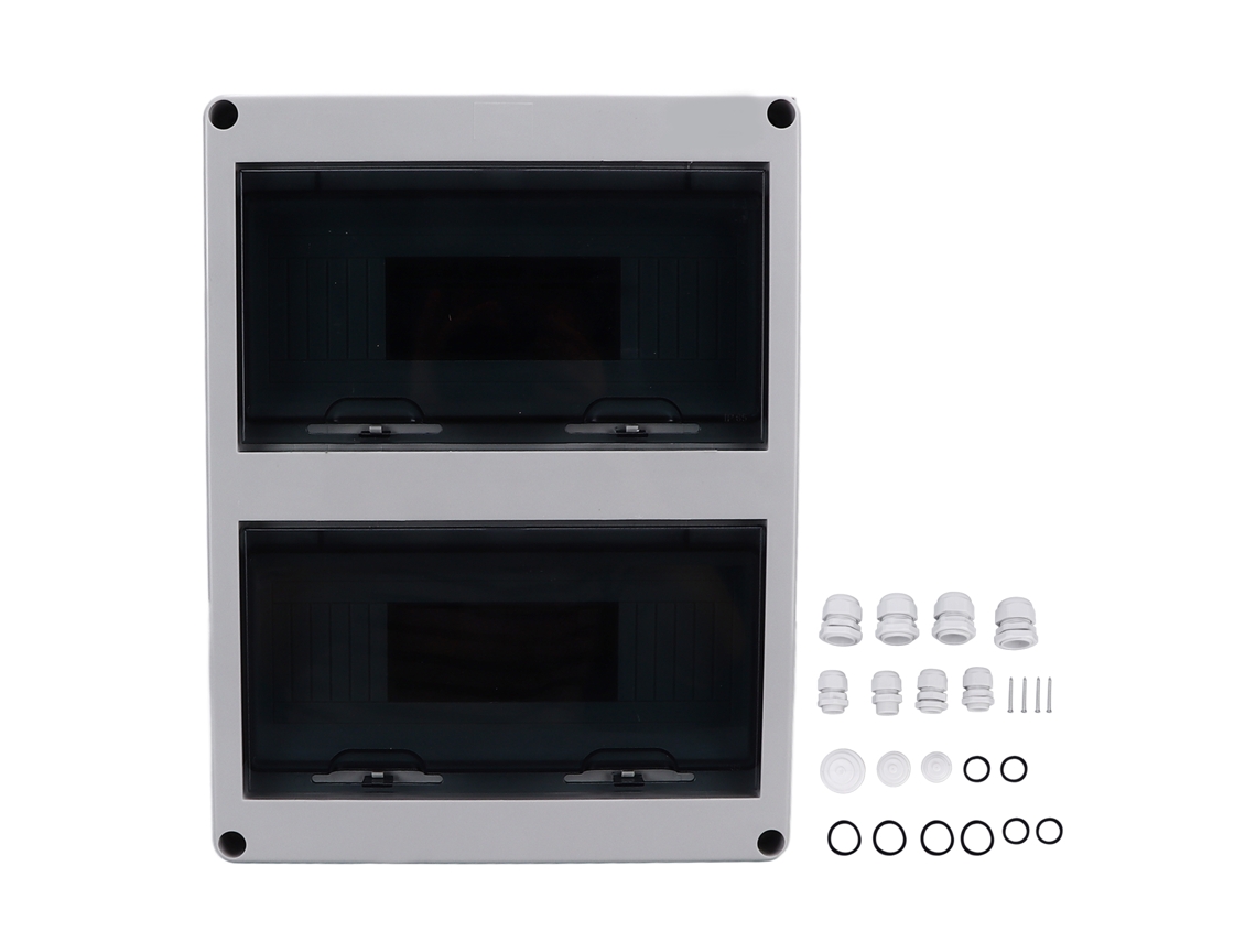 Caja De Distribución Impermeable Ip65 De 24 Vías Con Tapa Transparente Para Disyuntor Magnetotérmico (mcb)