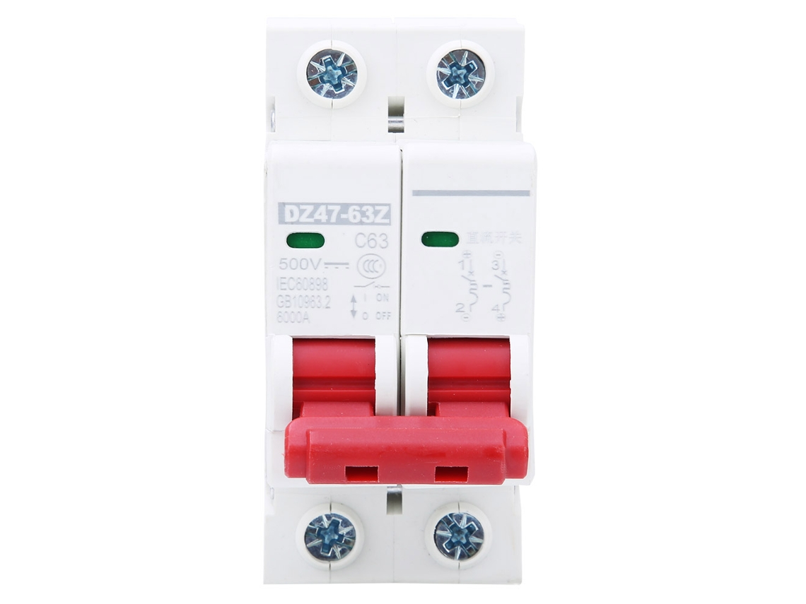6 Interruptores De Circuito Miniatura Dz47-63 2p 63a Ac400v Con Protección Residencial