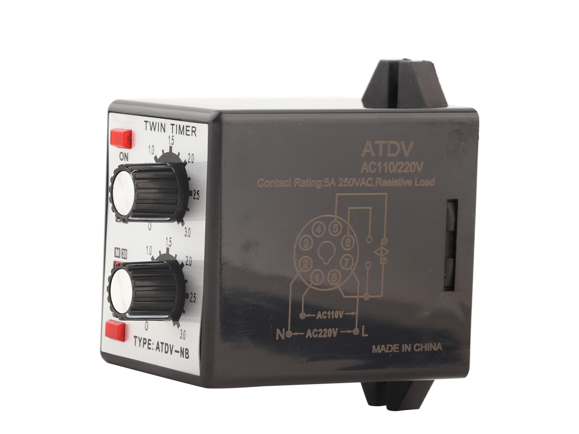 Relé Temporizador Atdvnb Ac110v 220v Con Control Mediante Perilla Giratoria Y 16 Combinaciones De Tiempo.