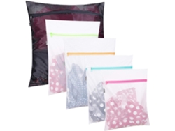 Pack 5 Bolsas De Lavandería Con Cremallera (redes) – Para Ropa Sensible, Zapatos, Sujetadores, Ropa De Bebé