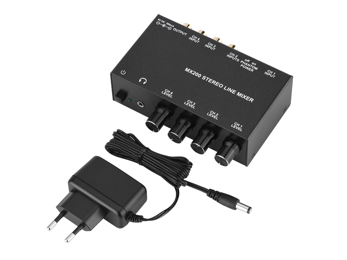 Mini Consola Mezcladora De Karaoke Con Cancelación De Ruido, 3 Entradas Rca Y 1 Salida Estéreo.