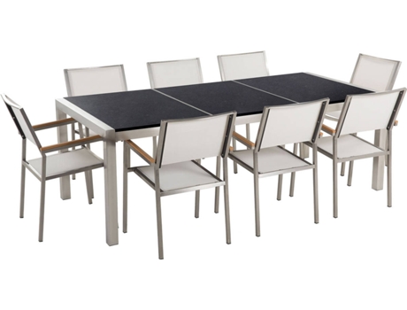 Conjunto de Jardín Grosseto (Negro - Acero Inoxidable -100x220x87 cm)