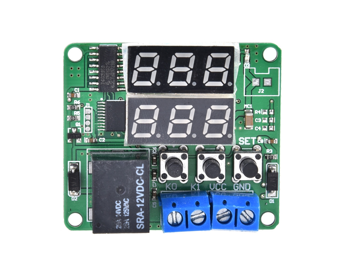Módulo De Relé Digital Programable Con Doble Pantalla Lcd, Funciones De Circulación/temporización/retardo, 12 V Cc.