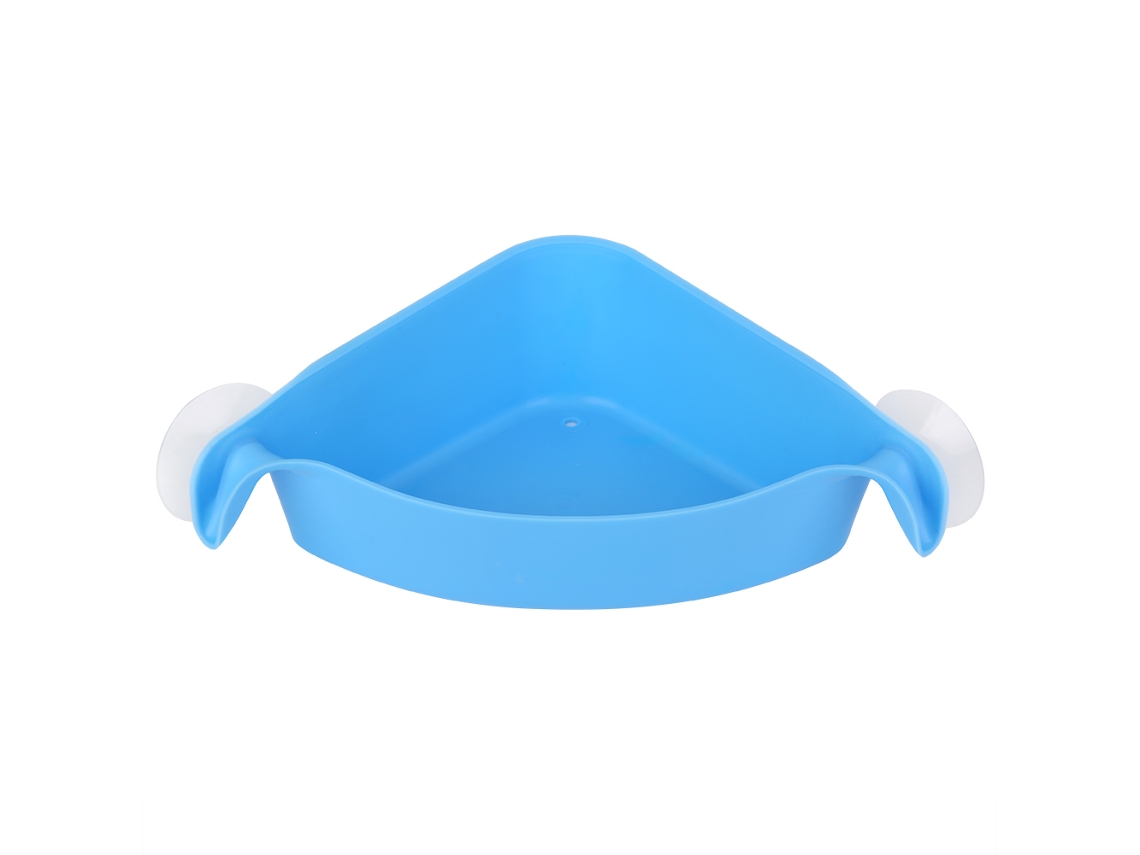 Estante de esquina para baño con ventosas dobles (azul)