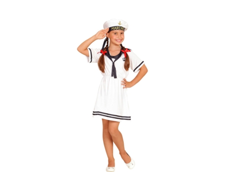 Disfraz de Niña WIDMANN marinero blanco vestido (Tam.: 4 a 5 anos)