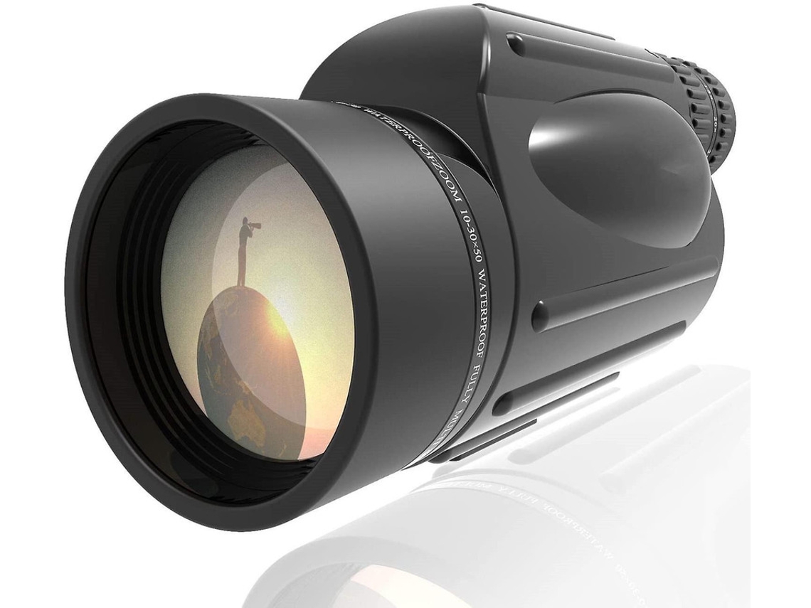 Telescopio monocular 10x30x50 Bak4 Prism IP68 antivaho, ideal para observación de aves, camping, caza y viajes, color negro.