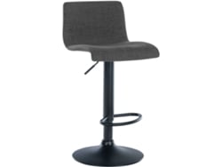 Taburete de bar X1. Diseño sencillo con reposapiés en tela gris oscuro, patas de metal negro 10_0004557