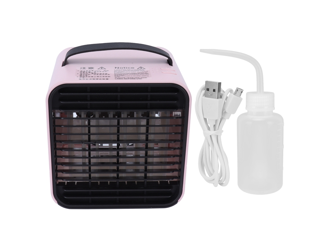 Ventilador USB con iones negativos, rosa, para aire acondicionado.