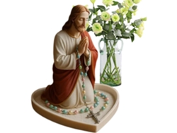 Porta Rosario Resina Imagen Virgen María Decoración Hogar Dormitorio Oficina Hombres Mujeres Parejas