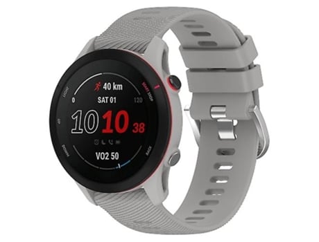 Correa para reloj Garmin Forerunner255 de silicona con textura cruzada, color gris claro, 22mm VENISYMLIS