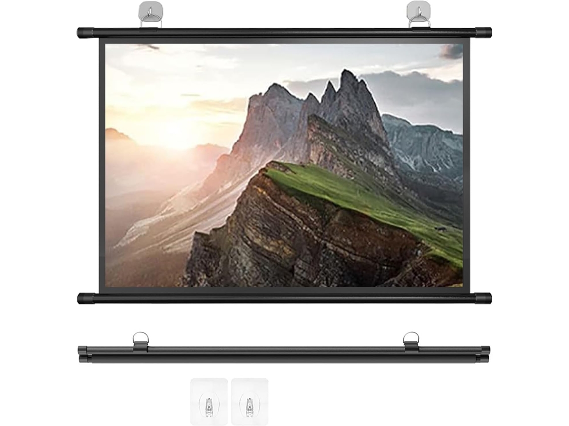 Pantalla De Proyección De 60 Y 72 Pulgadas, Portátil Y Enrollable Manualmente, Formato 4:3/16:9, Ideal Para
