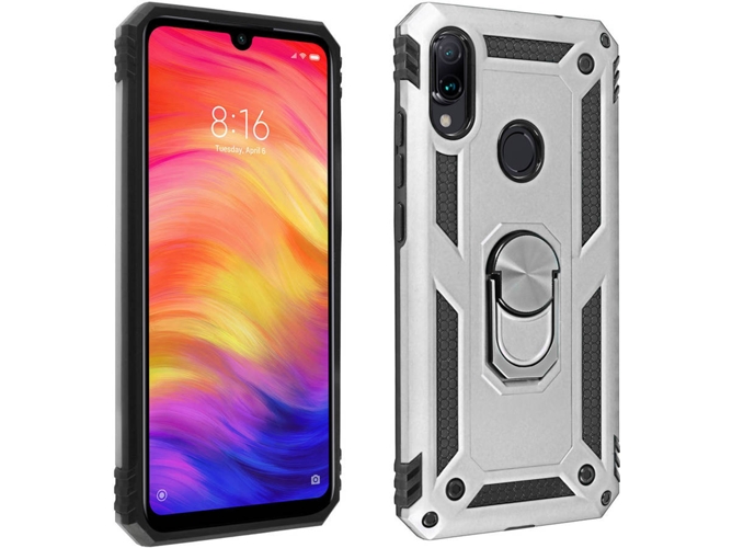 Carcasa Xiaomi Redmi Note 7 AVIZAR Anillo Plateado