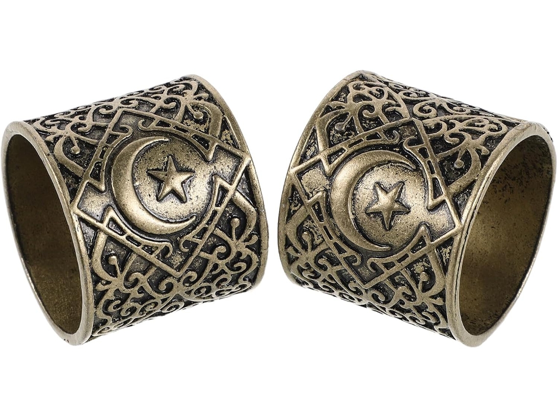 2 Piezas, 2 Anillos Para Servilletas De Ramadán De Aleación Dorada, Reutilizables, Para Servilletas De Mesa