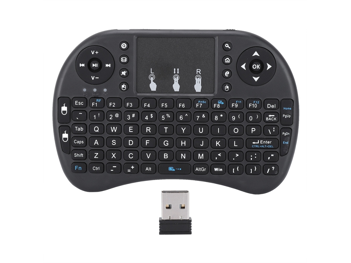 Teclado Sem Fio Com Touchpad Mini I8 Para Smart Tv Pc Android Multimídia Doméstica Preto