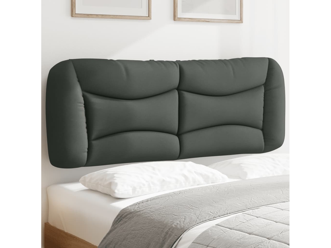 Cabecero De Cama Acolchado Tela Gris Oscuro 120 Cm