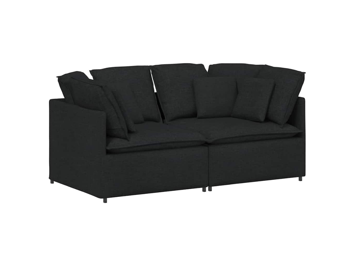 Maison Exclusive - Sofá Modular Con Cojines De Tela Negra
