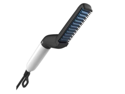 Plancha de pelo multifuncional para barba, calentamiento rápido (15 segundos) y función antiescaldaduras, color negro Chennnls