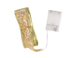 Tira De Luces Led De 100 Led Y 10 Metros (32,8 Pies) Para Árbol De Navidad Con Batería, Ideal Para Decoración Navideña Y Fiestas - Dorado