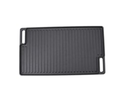 Parrilla rectangular reversible de hierro fundido precurado, sartén familiar antiadherente, utensilios de cocina con asas