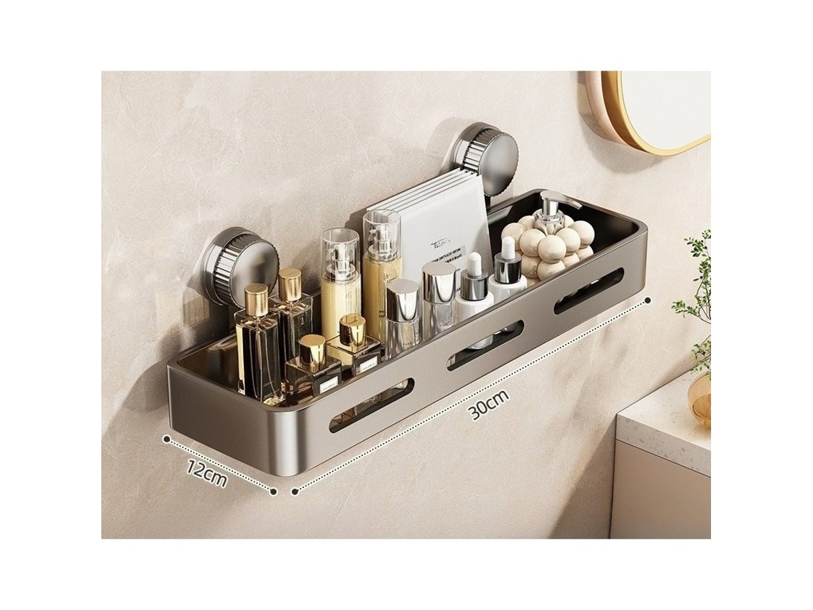 Estantería De Baño De Pared Con Potente Ventosa, Resistente Y Duradera (30 Cm). Gertiz