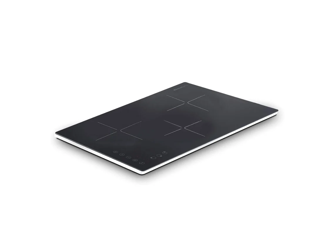 Cocina de inducción portátil MELCHIONI Oblivion 3, 3 fuegos, 3300 W, pantalla táctil, temporizador de 3 h, bloqueo para niños, cristal negro