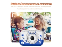 Cámara para niños 1080p 4000W Pixel HD Cámara dual Dibujos animados Cámara digital 8g Azul Yemaesre