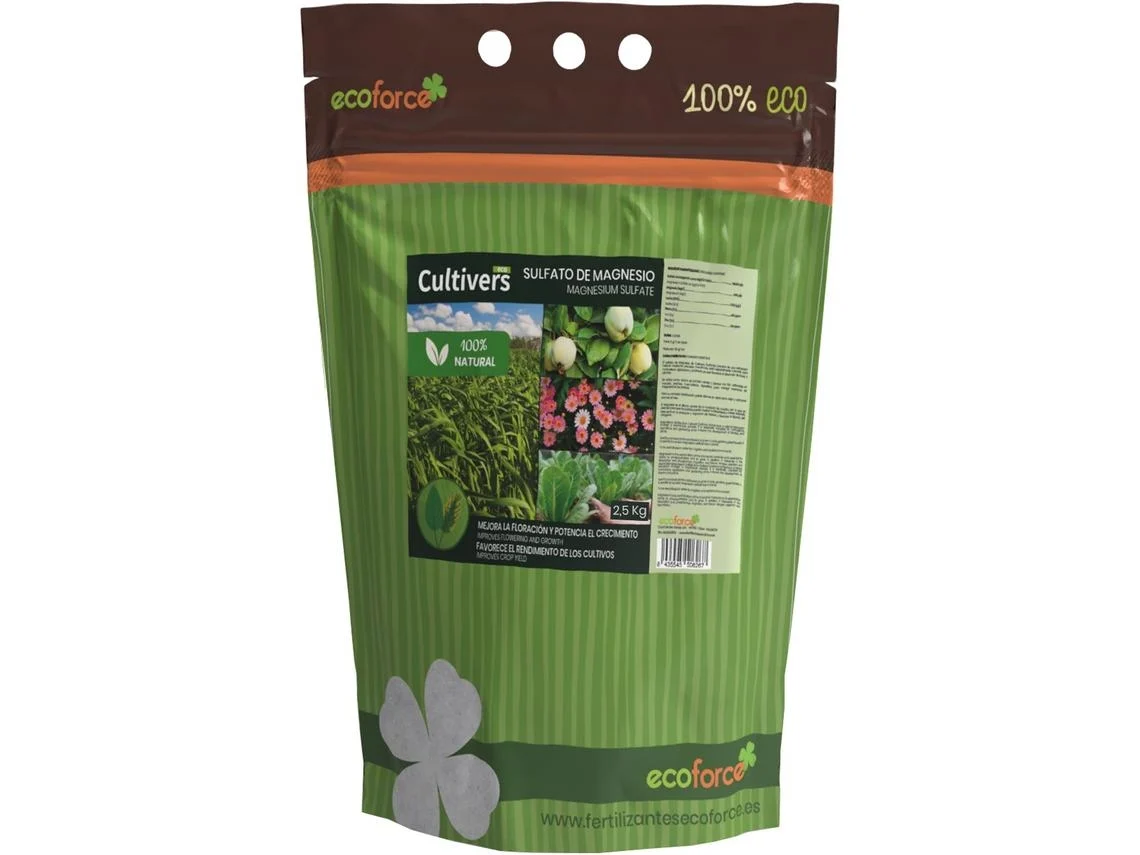 CULTIVERS Sulfato de Magnesio 2,5 kg Abono Universal ecológico 100% Natural. Fertilizante de Magnesio Alta solubilidad