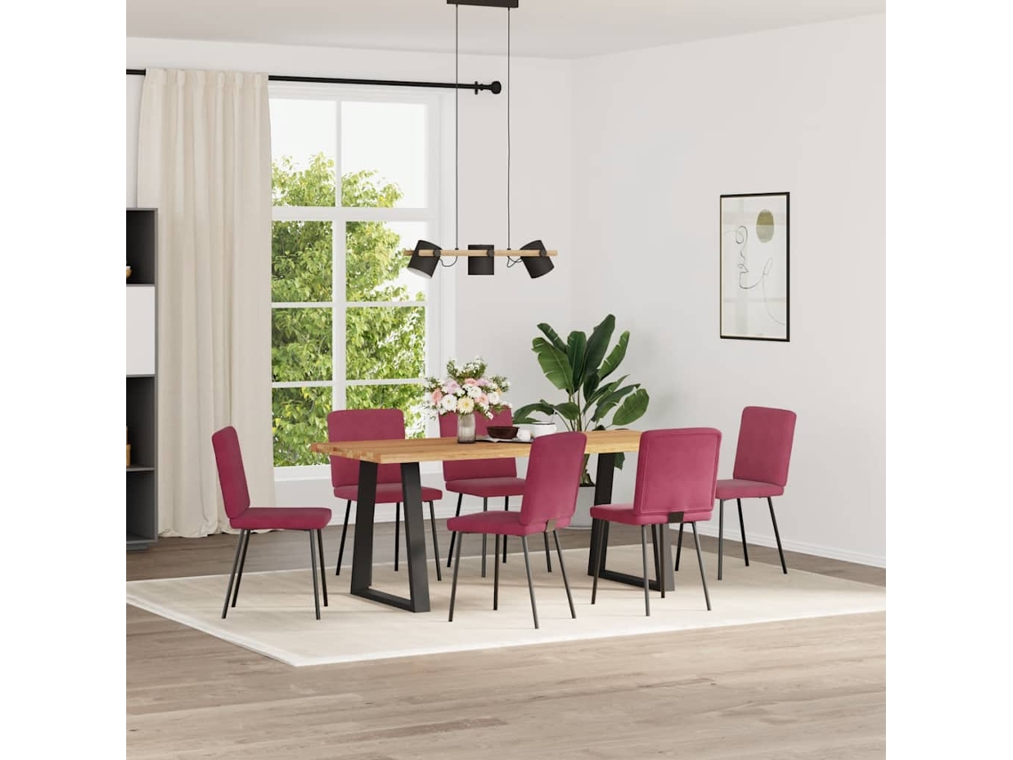 Maison Exclusive - Sillas De Comedor 6 Unidades Terciopelo Rojo Tinto