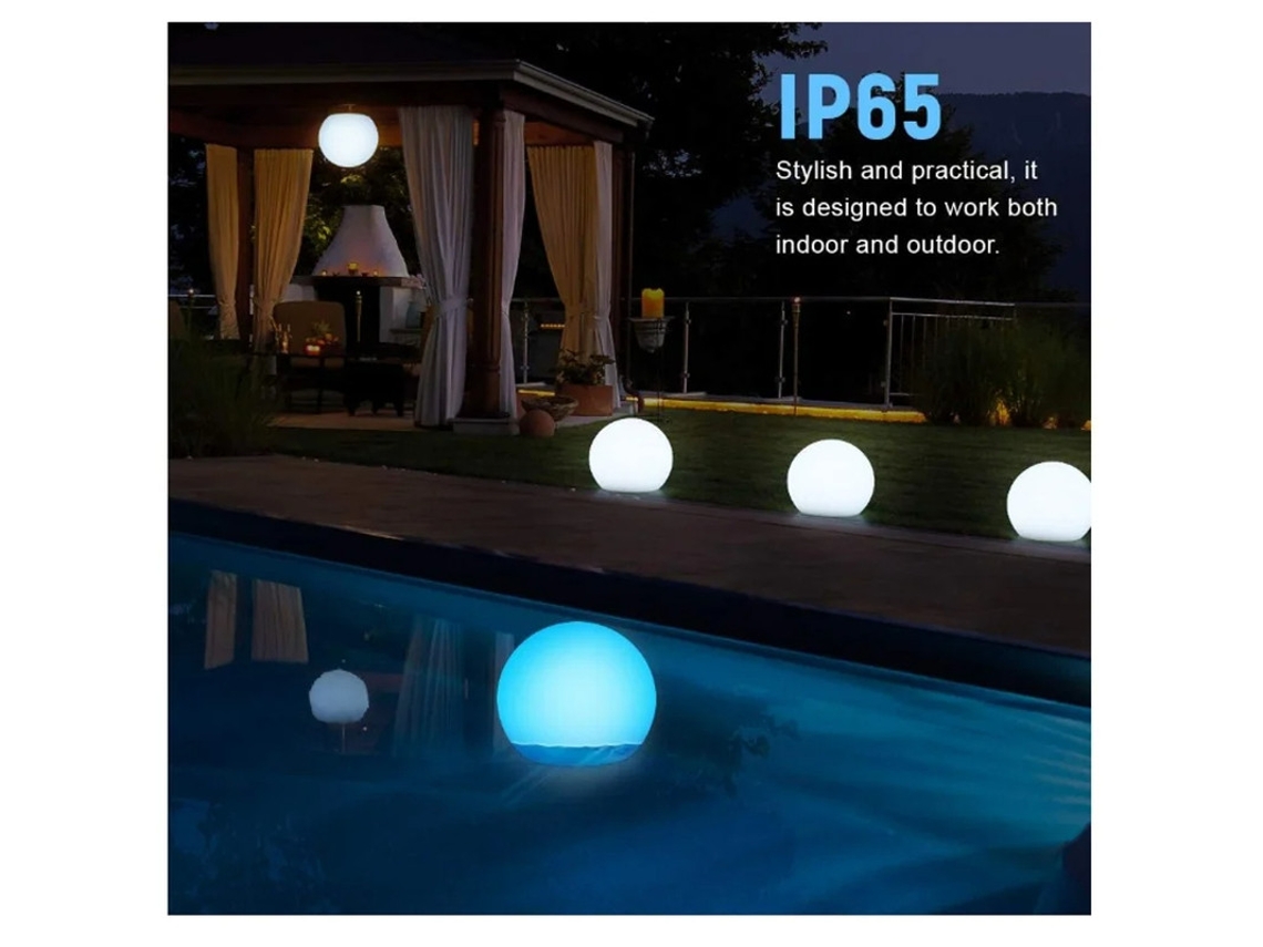 Bola Luz Rgb Yizhood Flotante 8 Colores 16 Bolas Blanca